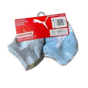 Puma 12-24 month Infant Boys Premium Half-Terry Cushion Sport Socks - 6-Pack NEW